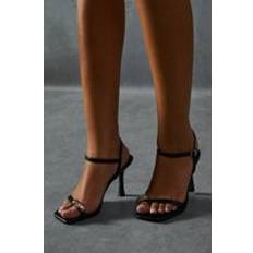 Shoes Misspap Womens Metal Detail Barely There Heels - Black