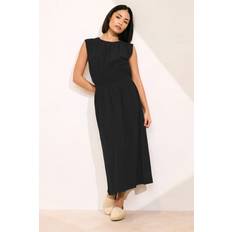 PixieGirl Petite Shirred Waist Midaxi Dress - Black