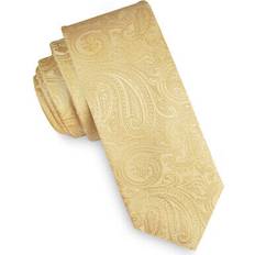 Gold Ties Valentino Light Gold Paisley Mens Skinny Tie