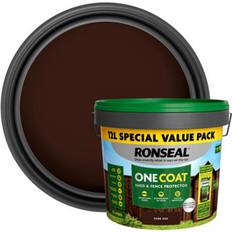 Ronseal dark oak fence paint Ronseal One Coat Dark Oak Matt Exterior Shed & Fence Protector 12L Tub Wood Paint