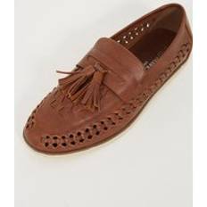 Brave Soul Faux Leather Woven Loafers - Tan