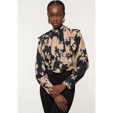 Karen Millen Blouses Karen Millen Ruffle High Neck Georgette Woven Blouse - Orange