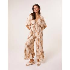 Jumpsuits & Overalls on sale Blue Vanilla Printed Leaf Wide Leg Jumpsuit -