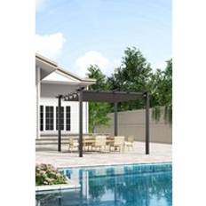 H&O Direct Outdoor Aluminum Pergola for Patio Deck Dark Grey One Size