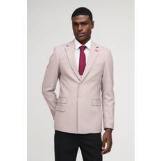 Men - Purple Blazers boohooMAN Slim Fit Textured Twill Blazer - Mauve