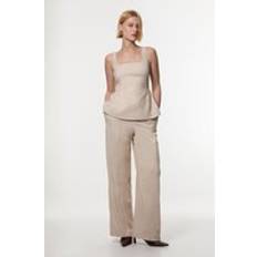 Natural Jumpsuits & Overalls Karen Millen Herringbone Wide Leg Tailored Jumpsuit - Natural