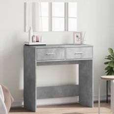 Grey Dressing Tables Berkfield Home with Mirror Concrete Grey 80 x 39 x 80 cm Dressing Table