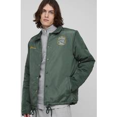 boohooMAN Mens Green Tall Padded Nylon Varsity Oversized Coach Jacket