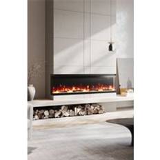 50 Inch 3 Side Electric Fireplace Black One Size