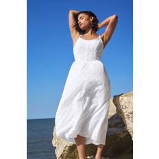 PixieGirl Petite Broderie Maxi Dress - White