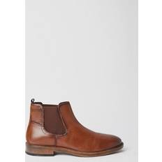Burton Mens Brown Leather Smart Chelsea Boots