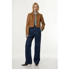 Karen Millen Trousers & Shorts Karen Millen Denim Contrast Stitch Detail Straight Leg Jean - Mid Blue