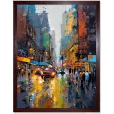Interior Details ARTERY8 Wall Print New York City Street Taxi Traffic Modern Cityscape Art W12 inch x H16 inch Framed Art