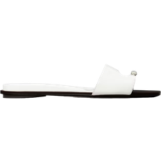 Tory Burch Tofflor & Sandaler Tory Burch Pierced Slide Sandals - Bianco Silver