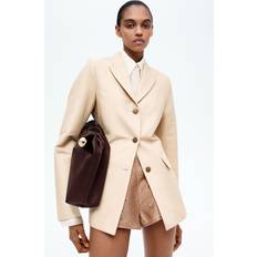 H&M Waisted Cotton Blazer - Beige