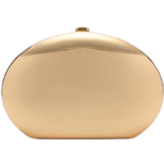 Mango Metallic Clutch Handbag - Gold