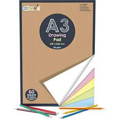 abeec A3 Drawing Pad 20 White Sheets and 40 Coloured Sheets