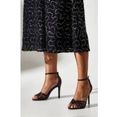 Coast Tilda Lattice Front High Heeled Sandals - Black