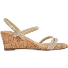 Dune London Women Shoes Dune London Kalia Embellished Cork Wedge Sandals - Gold