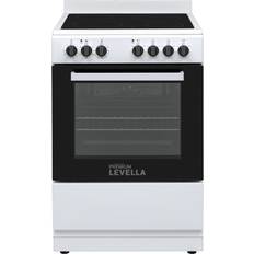 Ceramic Ranges Premium Levella 24-in Glass Top 4 Burners 2.44 cu ft Convection Oven Freestanding Electric Range White