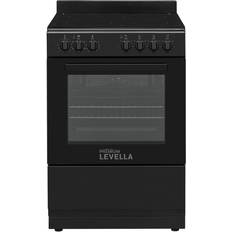 Ceramic Ranges Premium Levella 24-in Glass Top 4 Burners 2.44 cu ft Convection Oven Freestanding Electric Range Black