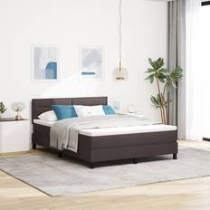 Double Beds Bed Packages vidaXL Box Spring Bed with Mattress LED 140x200 cm