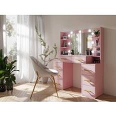 RAC3 Luxury Vanity Makeup LED Lights Large Storage Drawers One Size Dressing Table