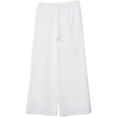 Stradivarius Wide Leg Linen Trouser - White