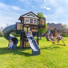 Backyard Discovery Magnolia Falls Wooden Climbing Frame with 2 x Swings