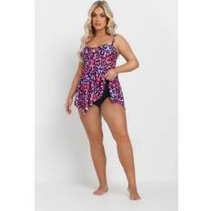 Purple Swimwear Yours Leopard Print Tankini Top - Pink