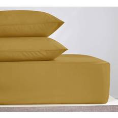 Bed Sheets Dunelm Pure Cotton Fitted - Mustard Bed Sheet Brown (190x135cm)