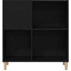 Trä Förvaringsskåp vidaXL Skåp För Skivor Svart Ek 84,5 x 38 x 89 cm Konstruerat Trä Förvaringsskåp 84.5x39cm