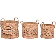 Metal Baskets Home ESPRIT Natural Metal and Fibre Set 3 Pieces Basket