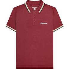Lambretta Clothing Lambretta Triple Tipped Polo Shirt - Burgundy/Cream/Navy