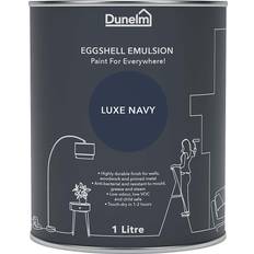 Dunelm Navy Eggshell Emulsion Wall Paint, Radiator Paint Luxe Navy 1L