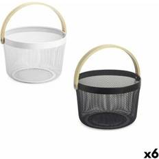 Metal Baskets Confortime Multi-Purpose Metal and Wood Set 25.5 x 17.5 cm Basket