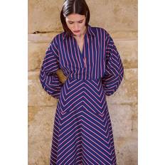 Karen Millen Shirts Karen Millen Cotton Stripe Tailored Shirt - Navy