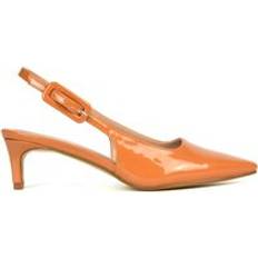 Kelly Low Kitten Heel Slingback Pointed Toe Court Shoes - Peach