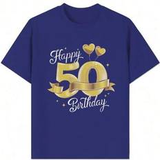 Shein Happy 50th Birthday Pure Cotton Women's T-Shirt Comfort Fit