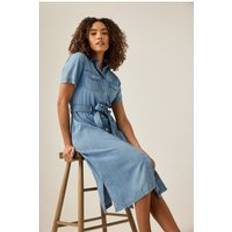 M&Co Tencel Denim Midi Shirt Dress - Mid Blue