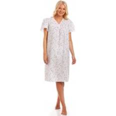 British Made Stylish Floral Open-Back Cotton Mix Nightdress - Blue