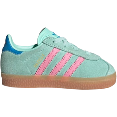 adidas Gazelle Comfort Closure Elastic Laces Shoes - Clear Mint/Bliss Pink/Bright Blue