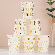 Shein Disposable Paper Cups 10pcs White With Golden