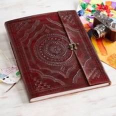 Brown Scrapbooking Paper High Indra Extra Large Embossed Leather Photo Album One Size
