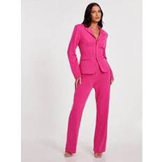 Pink Blazers Quiz Woven Tailored Blazer - Pink