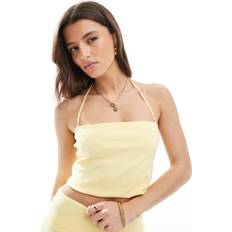 Pull&Bear Dame Toppe Pull&Bear Bleggul Bandeau-Top Med Rynker Og Stropper - Del Af Sæt