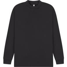 Acid Wash Combed Ringspun Cotton Extended Long-Sleeved T-Shirt - Jet Black