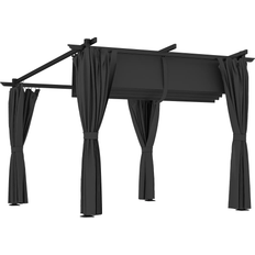 Pergola 3x3 OutSunny Metal Pergola 3 x 3 m with Retractable Roof and Sidewalls 3x3 m
