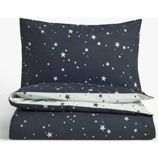 John Lewis Easy Care Star Print Set 120 x 140 cm Duvet Cover Blue (140x120cm)