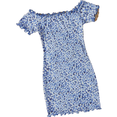 Shein Young Girl Ditsy Floral Print Off Shoulder Dress